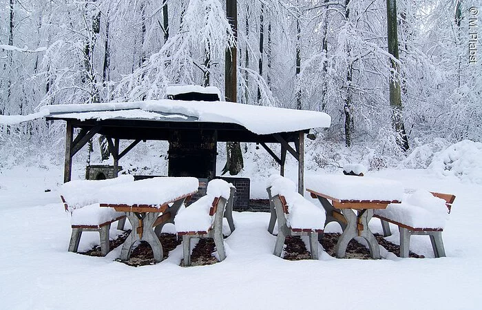 Römerbrunnen im Winter