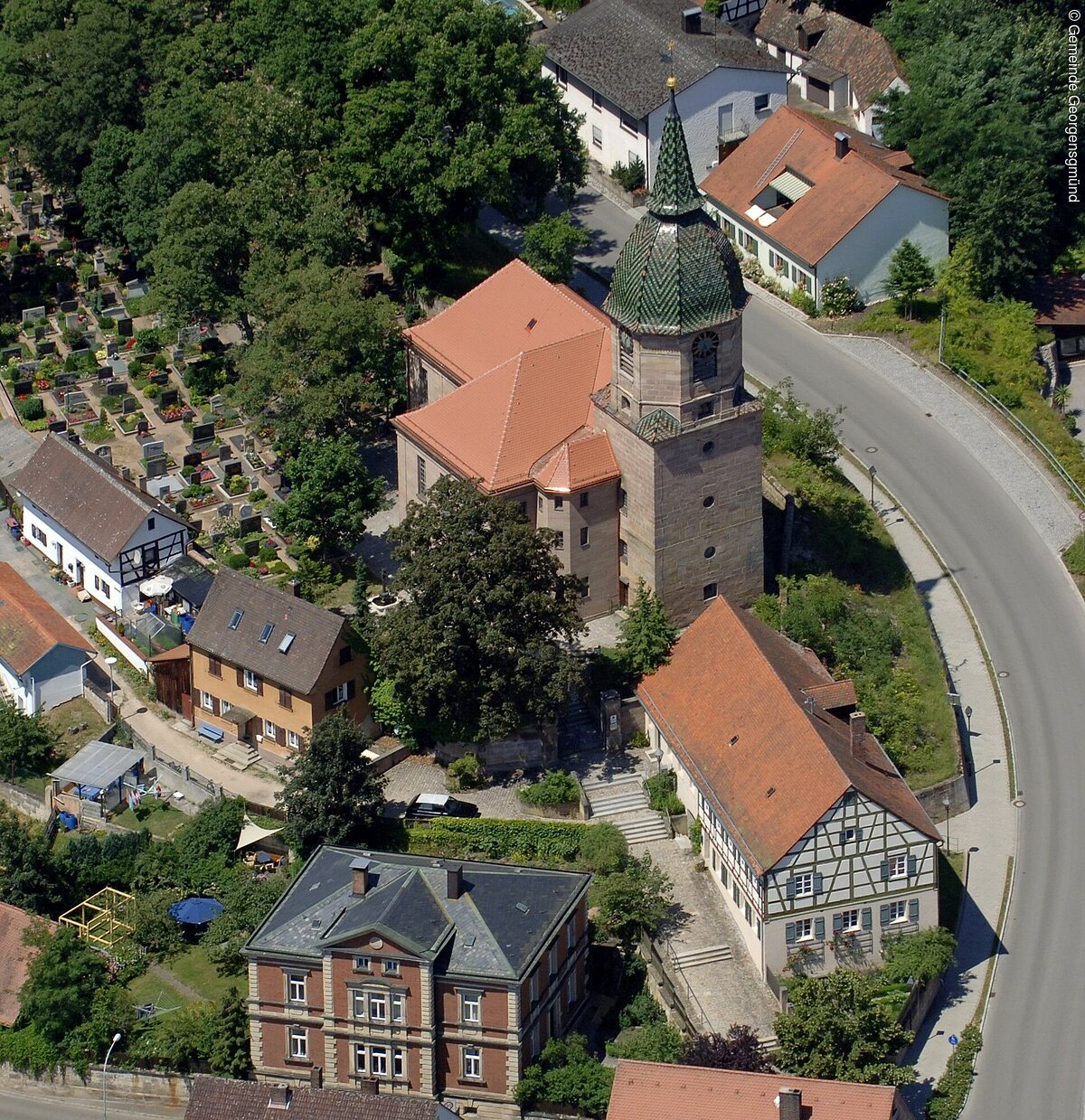 Luftbild eines Dorfes