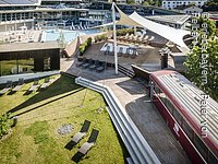 Saunagarten Vogelperspektive Saunagarten der Altmühltherme mit Blick von oben